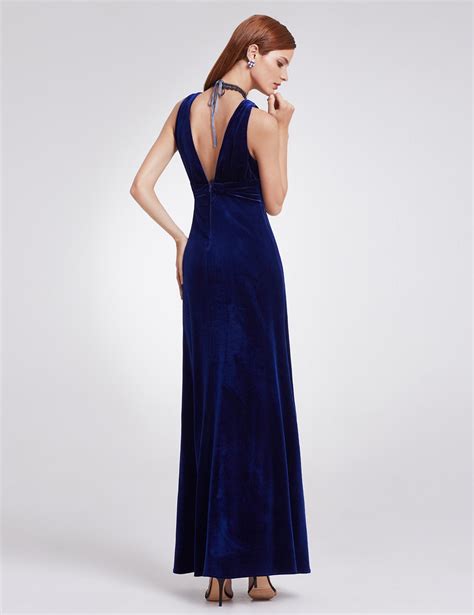 Ever Pretty Uk Long V Neck Velvet Evening Dresses Sleeveless Coaktail