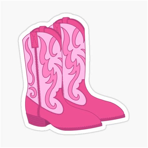 Cowboy Boots Hot Pink Sticker For Sale By Marissa Nicole Redbubble