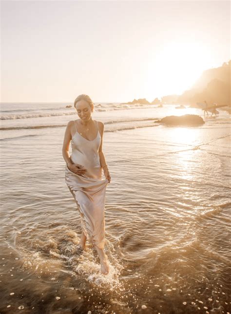 Beach Maternity Shoot At Sunset In Malibu Sydne Style