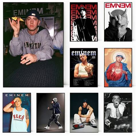 Pôster Do Retrato Eminem Hip Hop Rapper Álbum De Música Kamikaze