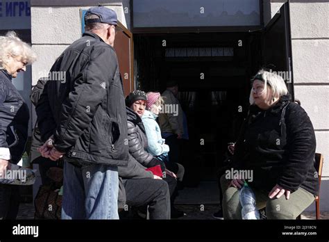 People Are Seen On The Grounds Of The Idp Assistance Center Odesa