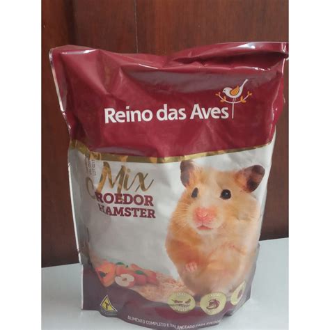 Ração Roedor Hamster Reino das Aves Mix 500grs Shopee Brasil