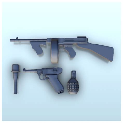 Hartolia miniatures | Set of World War 2 weapons (3) | STL file for 3D printing