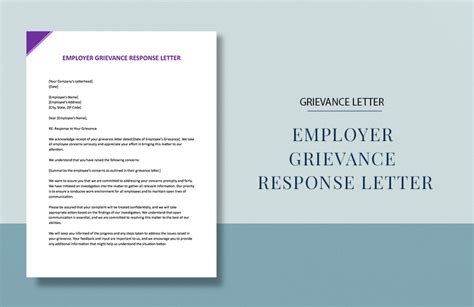 Employer Grievance Response Letter In Word Google Docs Pages