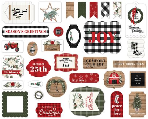 Carta Bella Cardstock Ephemera 33pkg Icons Farmhouse Christmas