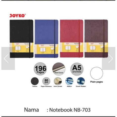 Jual Joyko Notebook A Nb Plain Hardcover Pocket Diary Buku Catatan