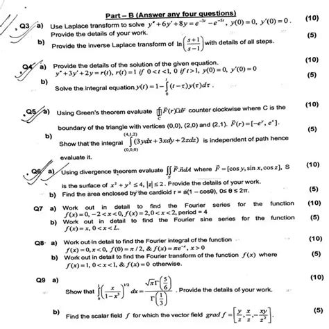 Bput B Tech Mathematics Ii Question First Year Second Sem