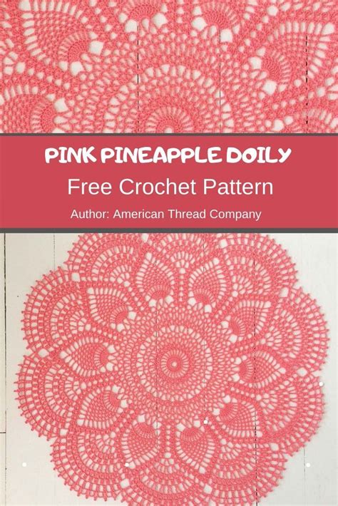 The Pink Pineapple Doily Pattern Is Shown