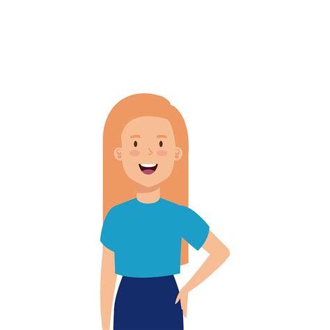 Beautiful Woman With Blonde Hair Character 3346393 Vector Art At Vecteezy