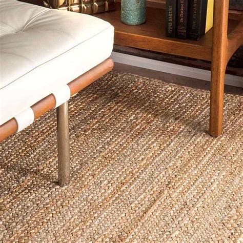 NuLoom Hand Woven Rigo Jute Rug Solid Area Rugs Floor Area Rugs Jute