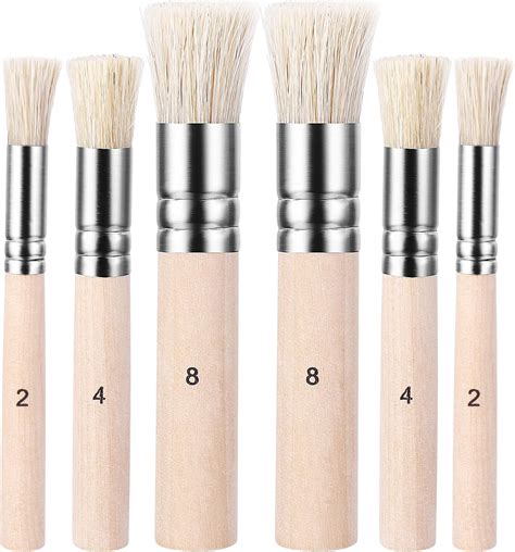 Amazon Pcs Wooden Stencil Brushes Pure Natural Bristle Brush