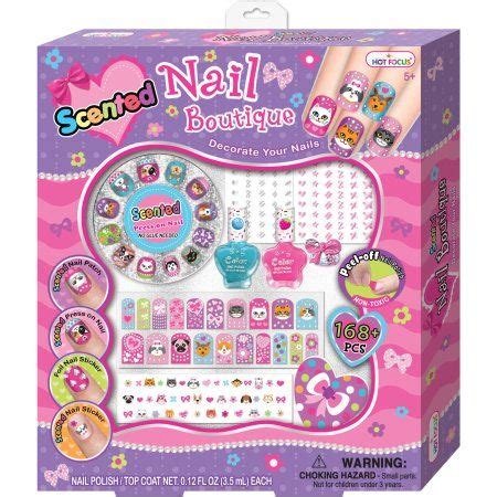 Hot Focus Scented Nail Boutique Piece Nail Art Kit Includes Press On Nails Nail Patches