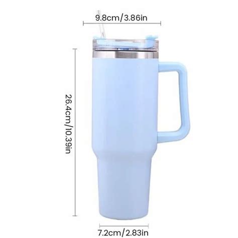Stainless Steel Reusable Hot And Cold Tumbler With Handle And Straw Lid Double Insulated Cup At