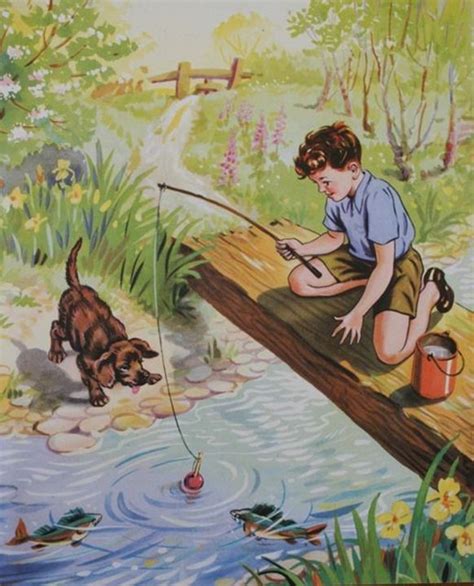 Boy Fishing Painting at PaintingValley.com | Explore collection of Boy Fishing Painting