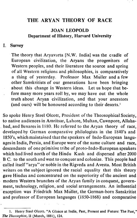 The Aryan Theory Of Race Joan Leopold 1970