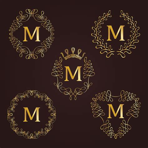 Monogram Logos Set Vector Premium