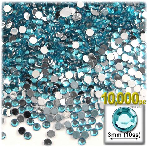 Rhinestones Flatback Round 3mm 10 000 Pc Aqua Blue Crafts