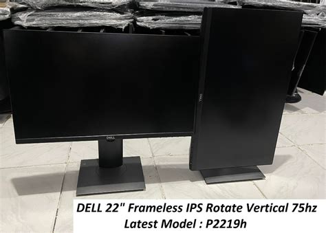 Dell 22 Ips Frameless 75hz Led Monitor Rotate Vertical 1080p Dp