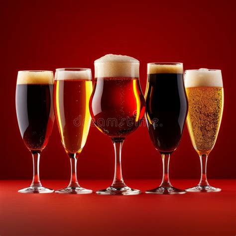 Assorted Beer Glasses on Display Stock Illustration - Illustration of ...