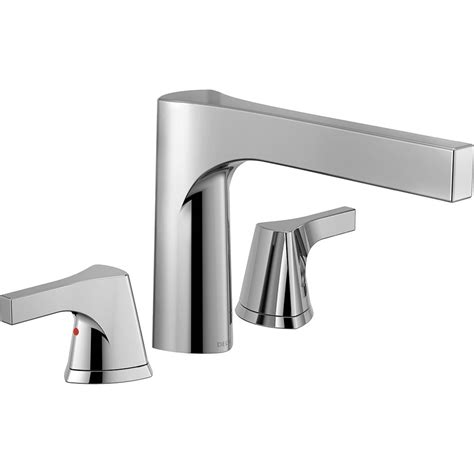 Delta Trinsic Handle Deck Mount Roman Tub Faucet With Hand Shower