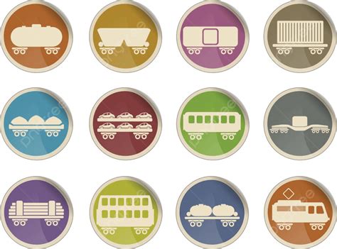 Rail Freight Traffic Icons Labels Stickers Luggage Vector Labels