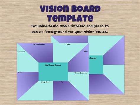 A Blue And Purple Block With The Words Vision Board Template On It In