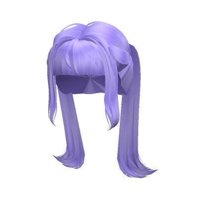 Purple Kawaii Slick Pigtails W Bangs Roblox