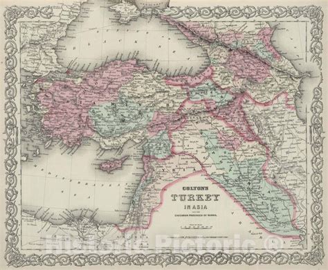 Historic Map Turkey In Asia And The Caucasian Provinces Of