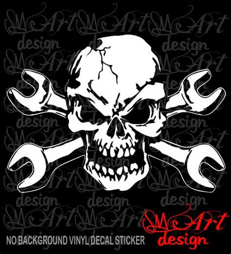 Wrench Skull Decal Sticker Mechanic Tools Car Truck Box Ebay In