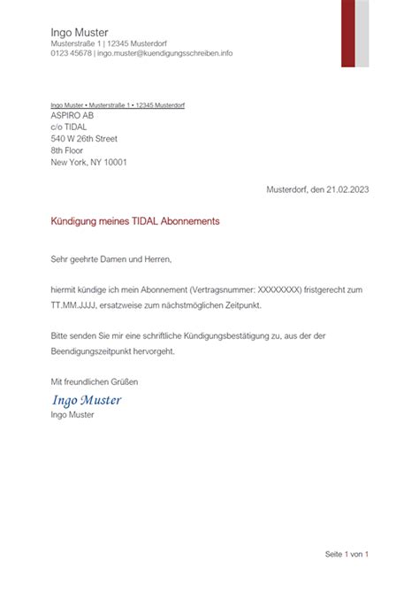 Kündigungsschreiben Abonnement Kuendigungsschreiben info