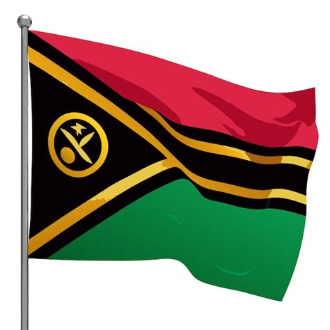 Ilustración de la bandera de Vanuatu sobre un fondo blanco Vector