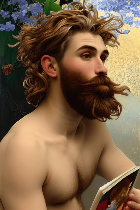 Stunning 8k Hyper Detailed Painting Of 18yearold Bearded Gay Man