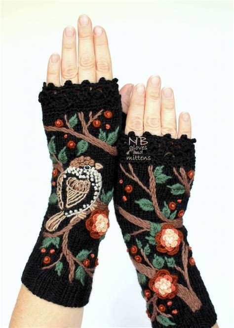 Colorful Knitted Fingerless Gloves Add a Quirky Touch to Wintertime