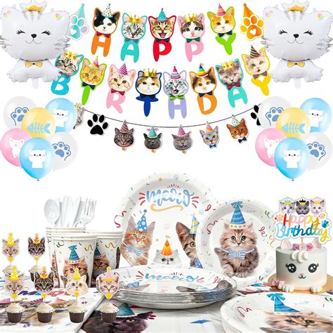 Amazon Cat Birthday Party Supplies Pcs Cat Birthday Decorations