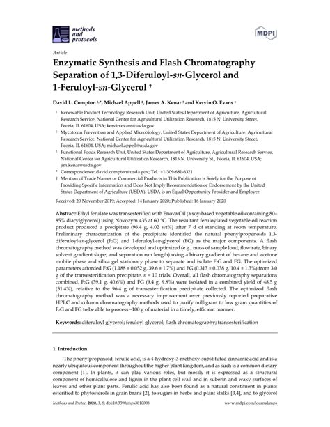 Pdf Enzymatic Synthesis And Flash Chromatography Separation Of