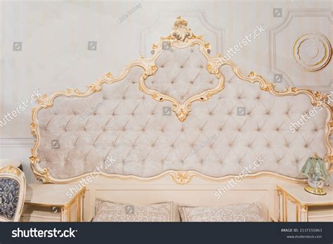 Luxury Royal Headboard Expensive Bed Golden Stock Photo 2137155863 ...