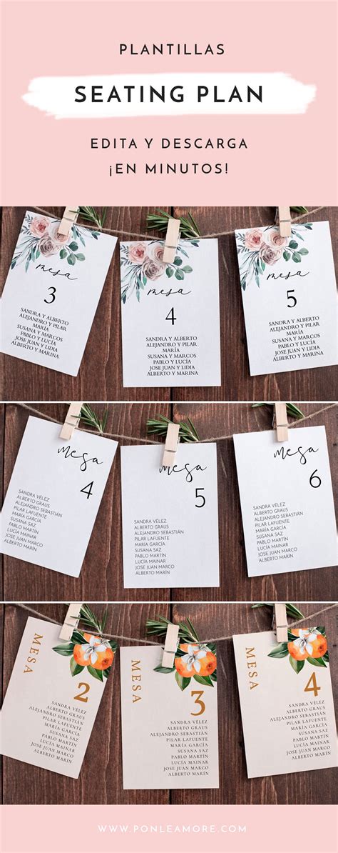 Plantillas Seating Plan Originales Planos De Mesas De Boda Invitaciones De Boda Digitales