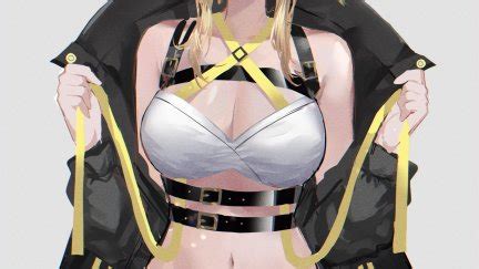 Blonde Cleavage Belly Anime Anime Girls Genshin Impact Lumine