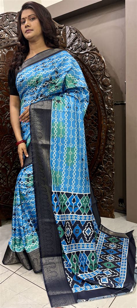 Party Wear Traditional Blue Color Art Silk Fabric Saree