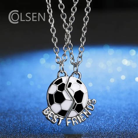 Colsen Fashion Soccer Best Friend Necklace Men And Women Forever