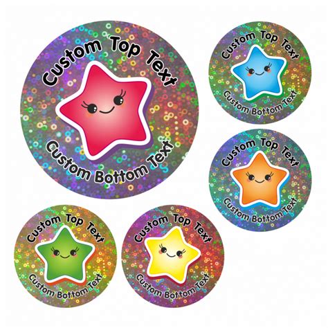 Customisable Sparkly Star Stickers