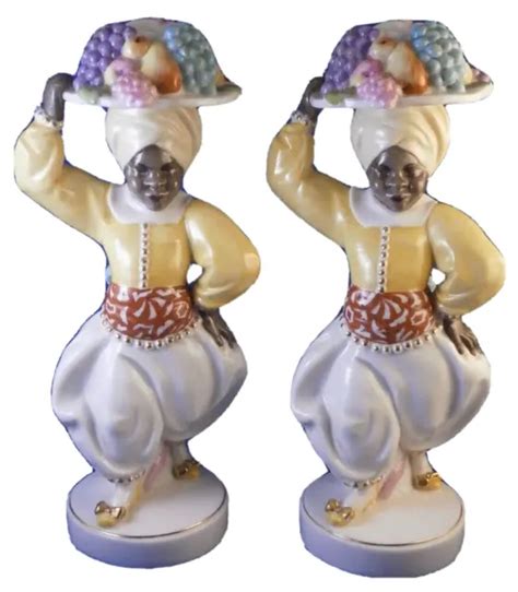 Antique Passau Porcelain Figural Candlesticks Porzellan Kerzenhalter