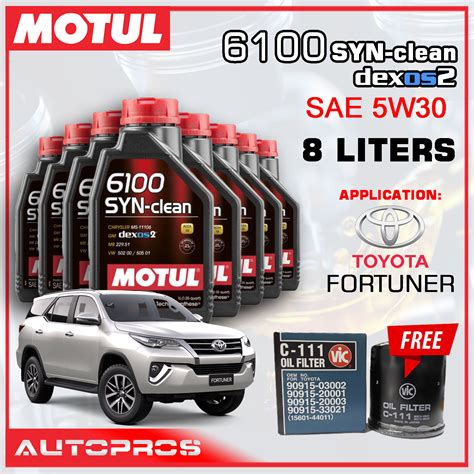 Motul Syn Clean W Liters Change Oil For Toyota Fortuner