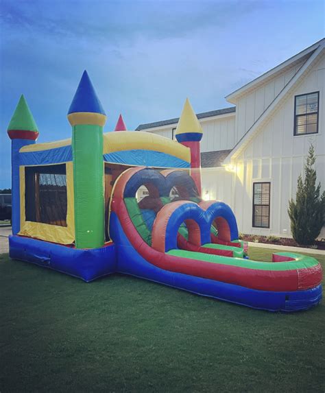 Rainbow Bounce House Combo Wet Or Dry Slide The Bounce Yard