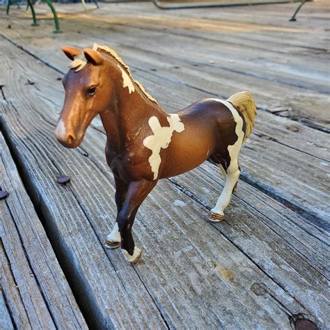 Schleich Pinto Paint Stallion Horse D-73527 Brown... - Depop