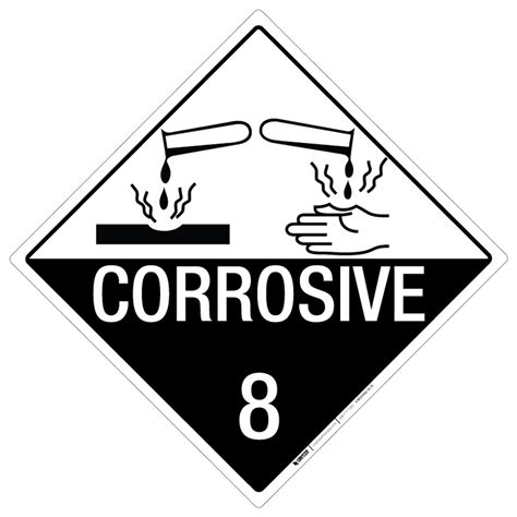 Corrosive: Class 8 - Placard Sign