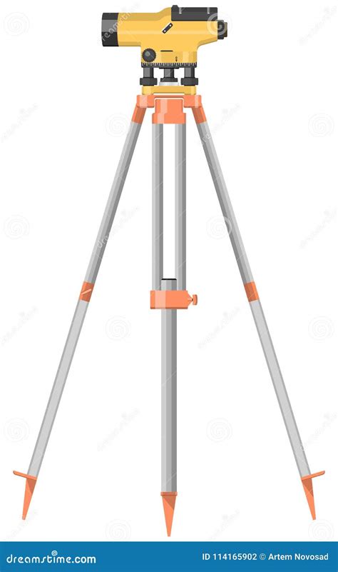 Construction Level on Tripod, Vector Illustration, Isolated on White ...