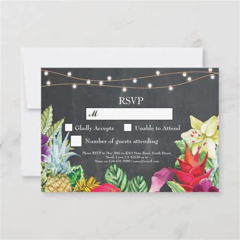 RSVP Wedding Aloha Tropical Cards Invites Zazzle