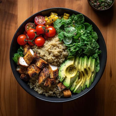 Colorful Vegan Buddha Bowl Premium Ai Generated Image