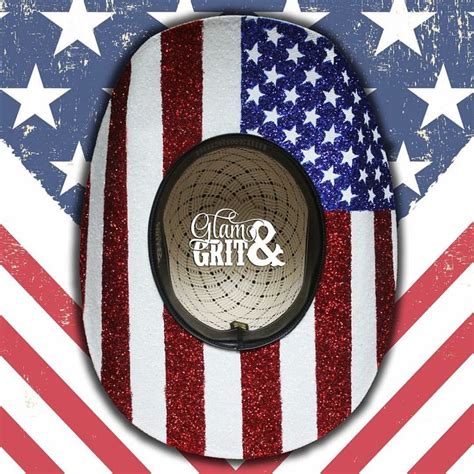 Glam & Grit Patriotic Hat | Cowboy hats painted, Patriotic hats ...